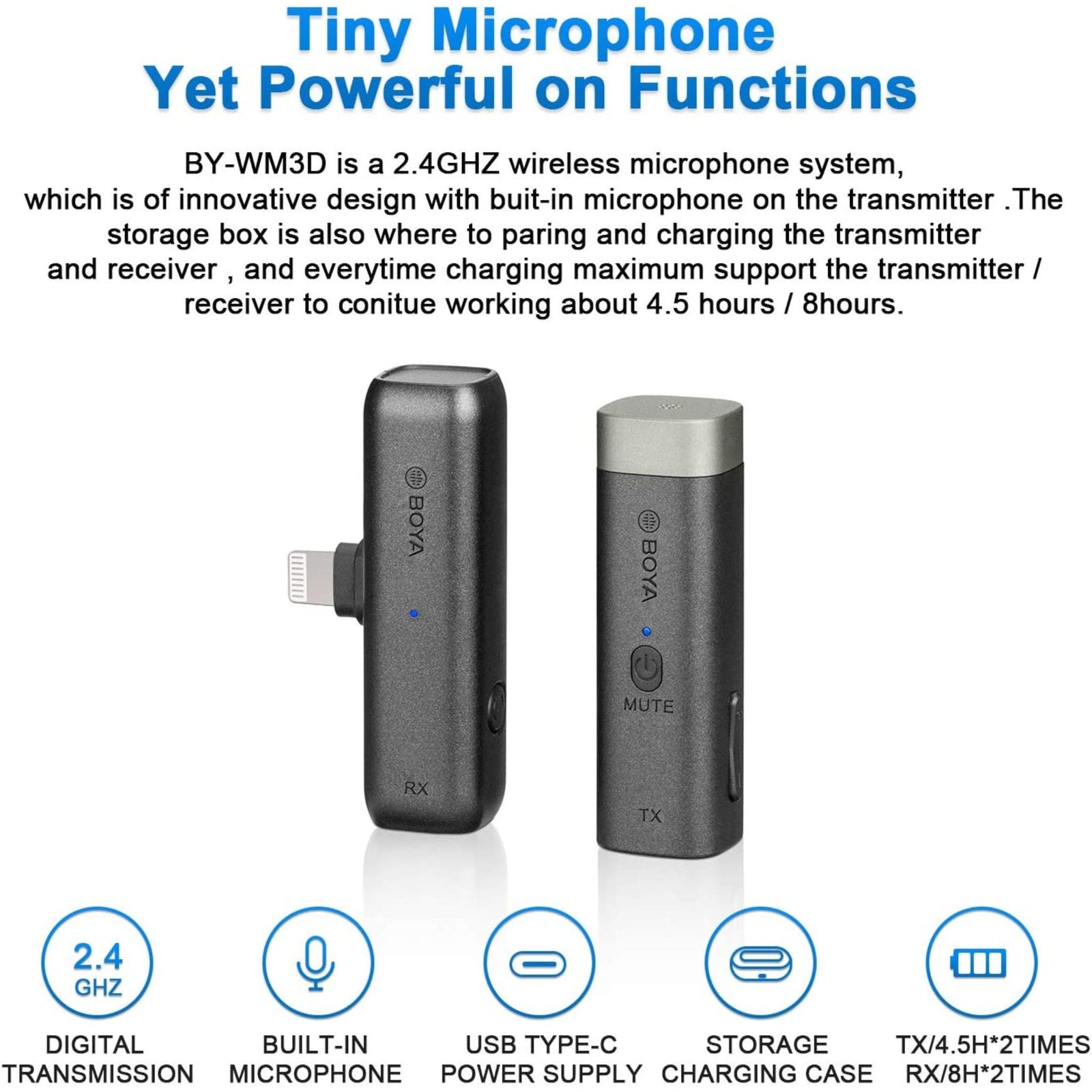BOYA BY-WM3D 2.4GHz Wireless Microphone
