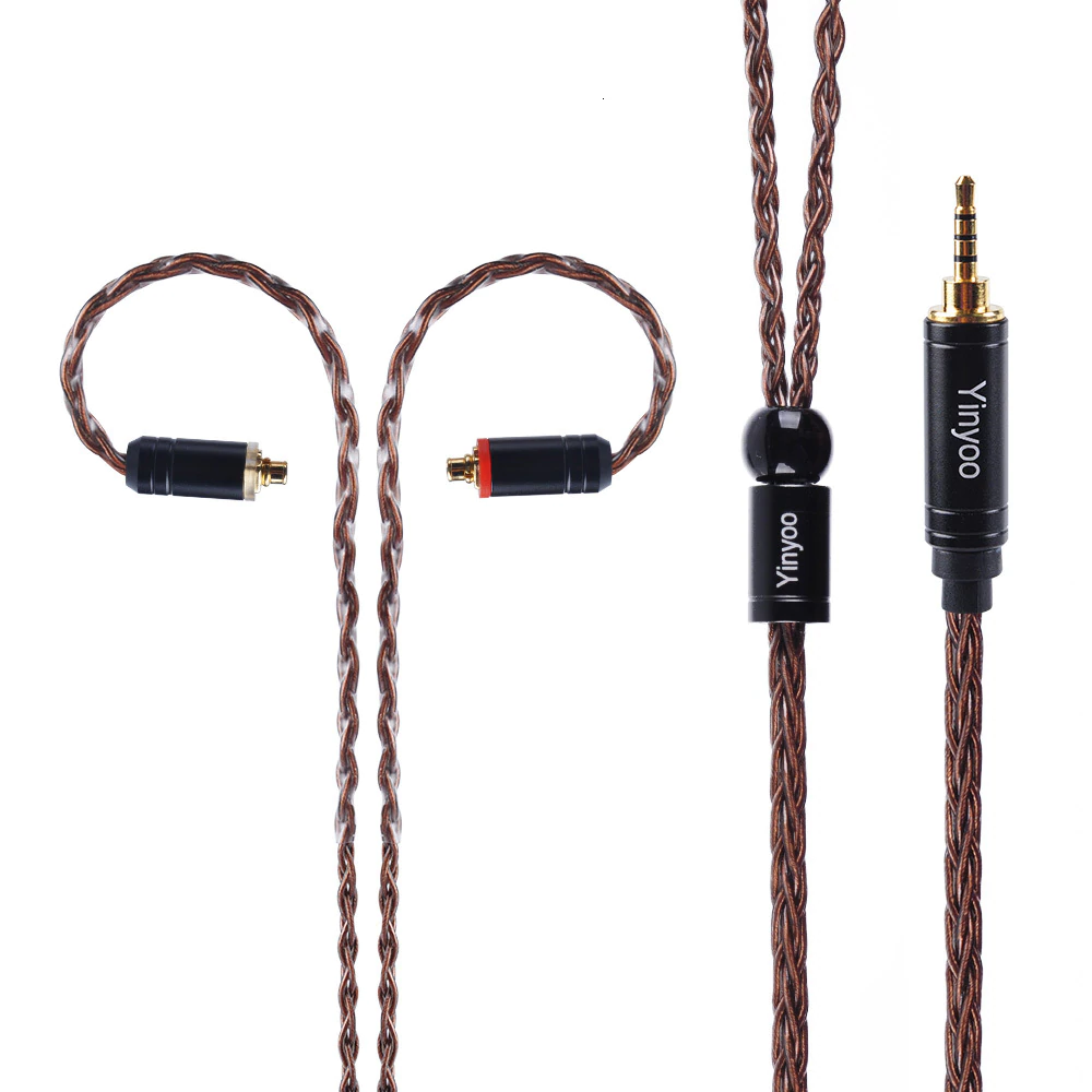 Yinyoo 8 Core Pure Copper Cable 2.5/3.5/4.4mm Balanced Cable MMCX/2pin Connector